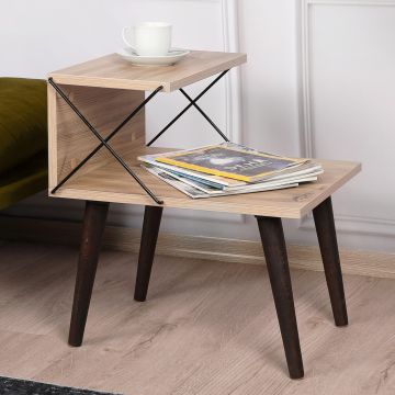 Beistelltisch Bergen 50x40x55cm Holzoptik [en.casa]