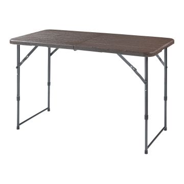 Höhenverstellbarer Klapptisch Adelfia 120x60cm Holzoptik [en.casa]