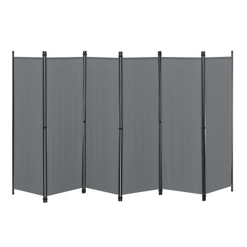 Raumteiler Huesca 6-teilig 300x171 cm Dunkelgrau en.casa