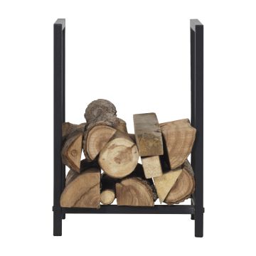 Kaminholzregal Torsås 40x30x50cm aus Stahl Schwarz [en.casa]