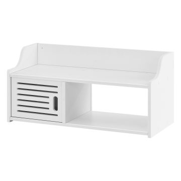 Badezimmerschrank Norberg 28x62x25 cm WPC Weiß en.casa