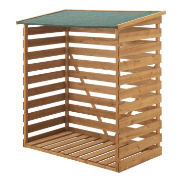 Brennholzunterstand 123x116x64cm Natur Tannenholz [en.casa]