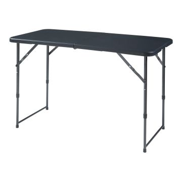 Höhenverstellbarer Klapptisch Adelfia 120x60cm Schwarz [en.casa]