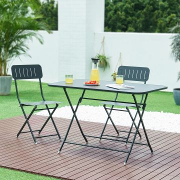 Klapptisch Sande Stahl 110x70x71 cm Schwarz [en.casa]