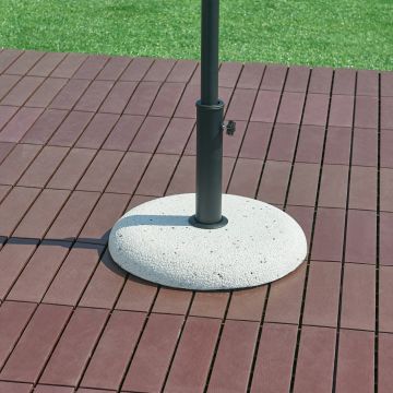 Sonnenschirmständer Bitritto Beton Ø45x6cm Steinoptik, weiß 20 kg [casa.pro]