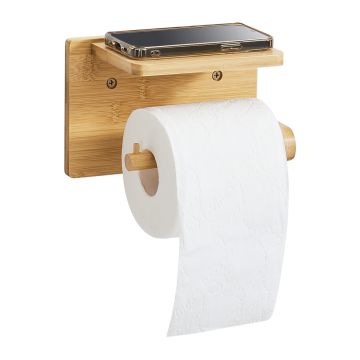 Toilettenpapierhalter Vallentuna Bambus [en.casa]